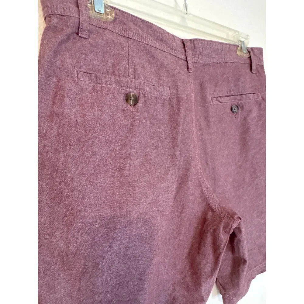 14th and Union Men’s Slim Fit 100% Cotton Shorts Red Oxblood Size 36 Resortwear